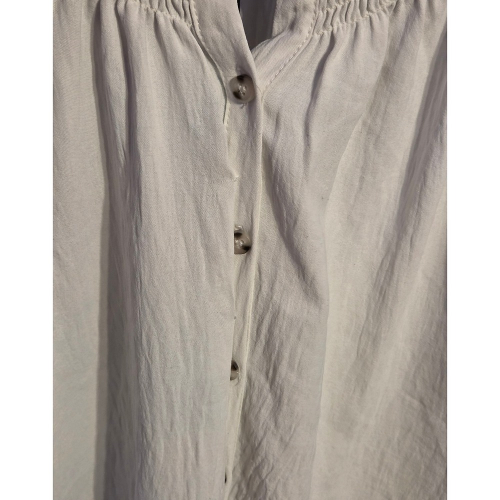 Democracy Boho Oversized Button Up Blouse Women's Size Large White - Picture 2 of 10